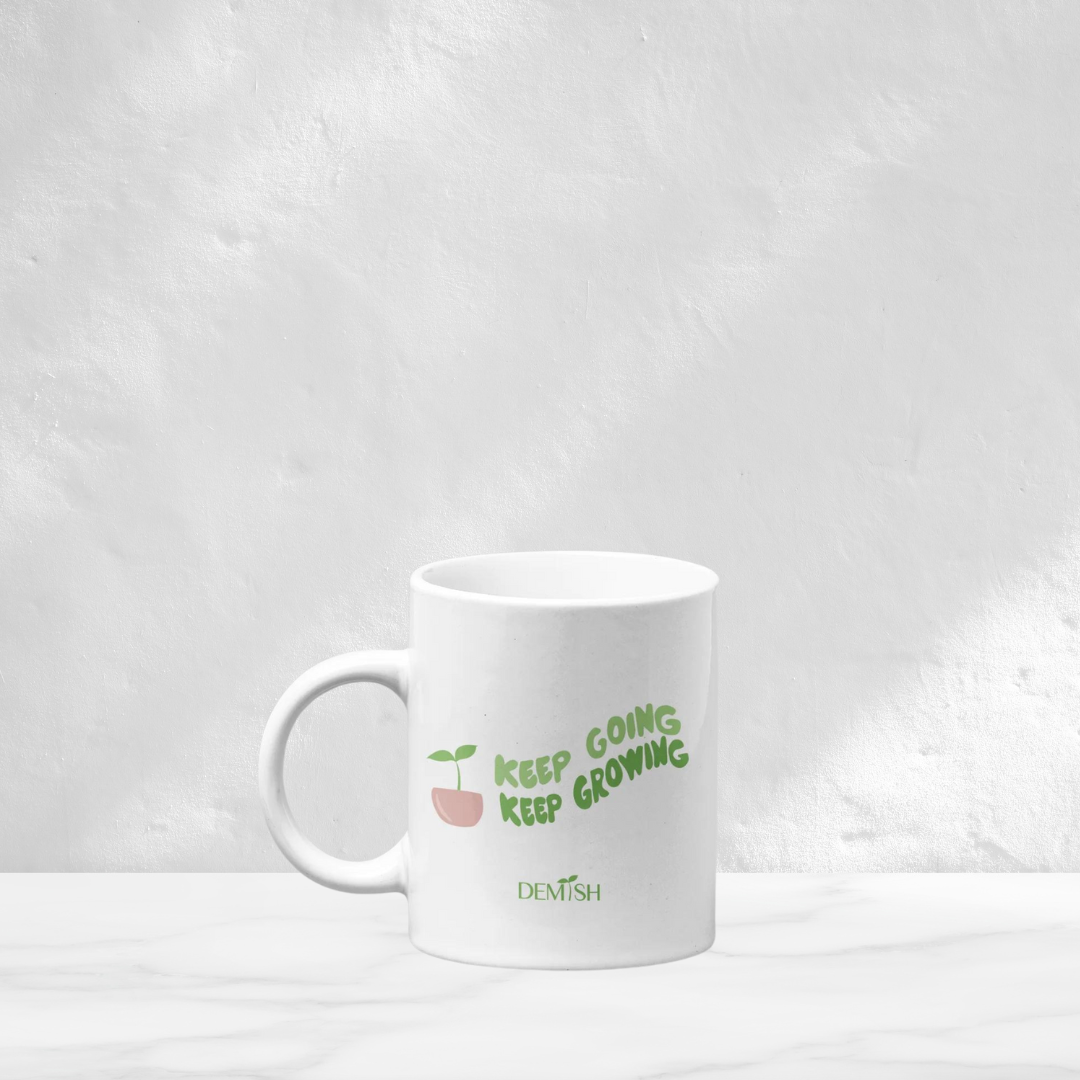 "Keep going, keep growing" Inspo Ceramic Coffee/Tea Mug (11oz)