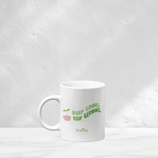 "Keep going, keep growing" Inspo Ceramic Coffee/Tea Mug (11oz)